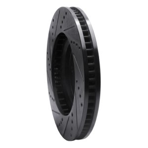 Cadillac CTS Brake Rotor (1) - Front Right - R1 Concepts - Drilled & Slotted - Black - `03-`07